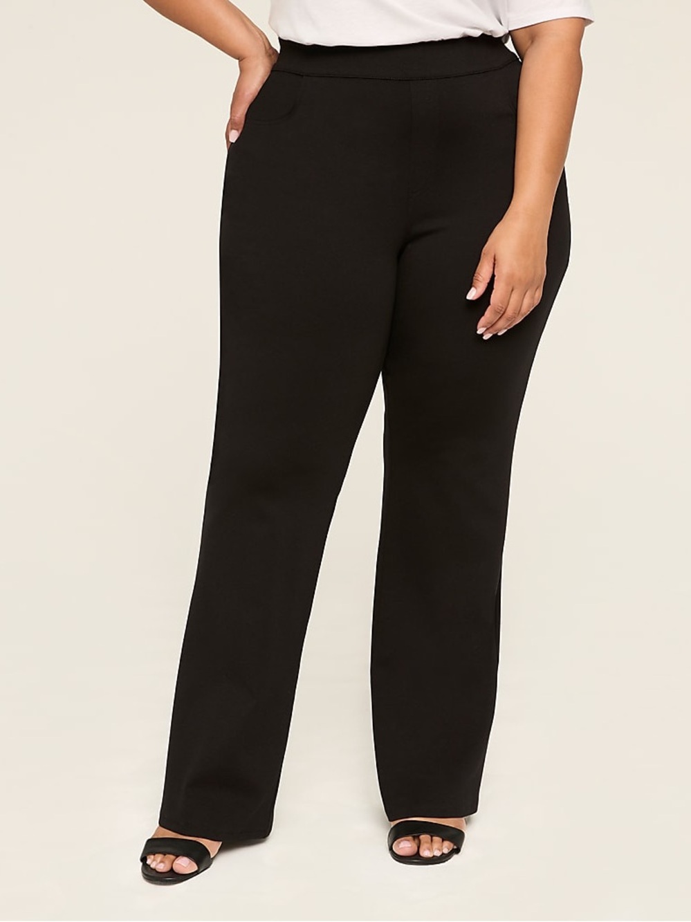 Lane Bryant Ponte Pull-On Boot Pants 20 Short Black NWT